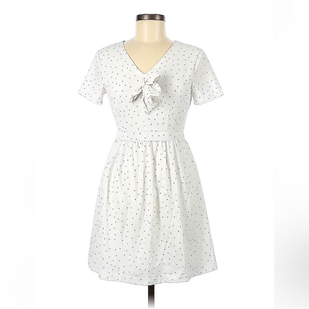 MGP the Label white and black polka dot a line dress, size 6